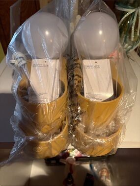 Room Essentials Yellow Desk Organizer Lamp Duo